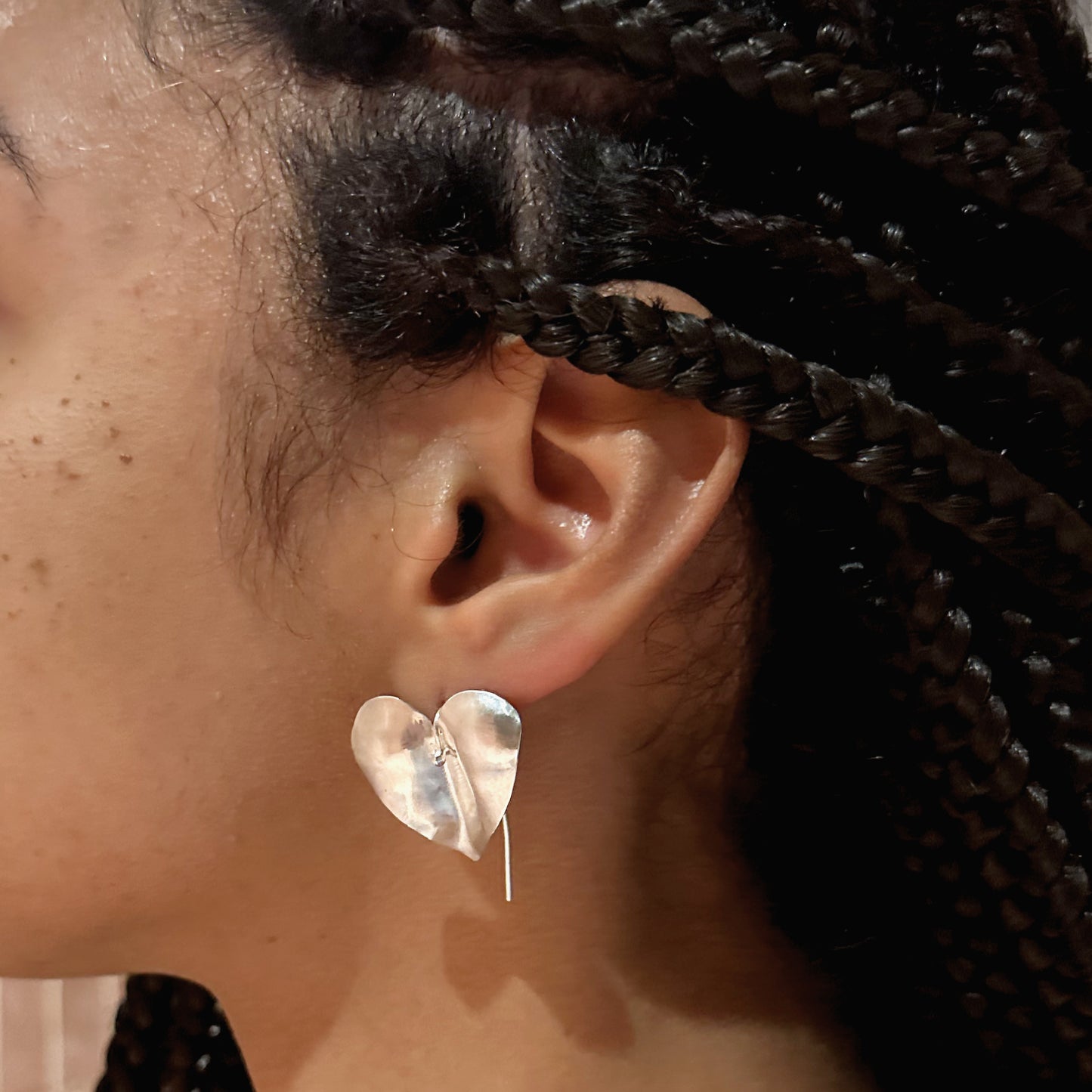 Aretes Anturio | Plata